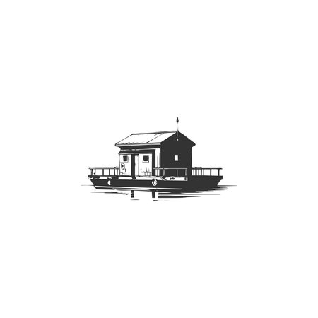 Dock black silhouette isolated on a white background illustration simple design.のイラスト素材