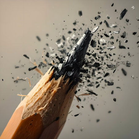 Pencil with sharpening shavings on a gray background.の素材