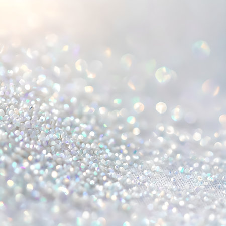 Silver glitter christmas abstract background with bokeh defocused lightsの素材