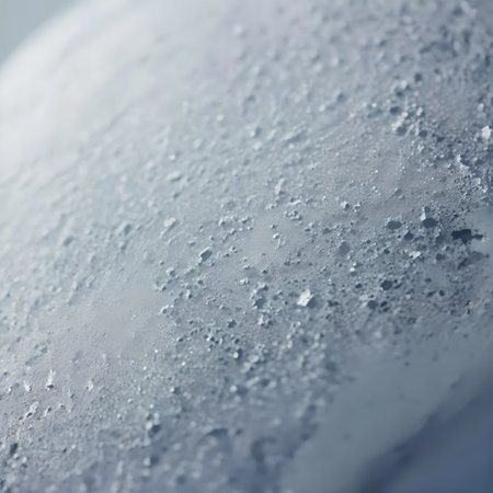 Closeup of ice on the surface of a frozen lake in winterの素材