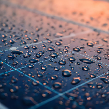 water drops on a metal surface. shallow depth of field. macroの素材