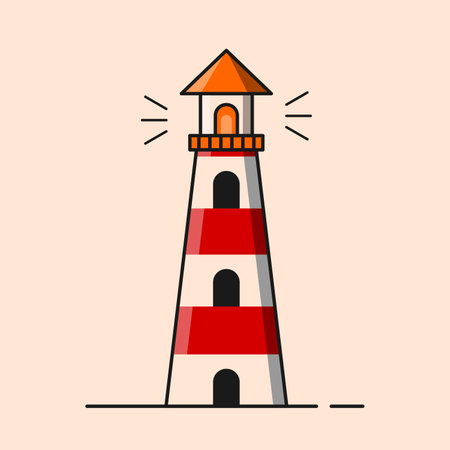 Lighthouse icon. Flat illustration of lighthouse vector icon for web designのイラスト素材