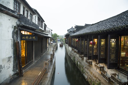 Chinese first water, Zhouzhuangのeditorial素材