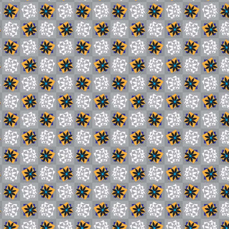 Abstract Square Digital pattern, print , paper, background with daisiesの写真素材