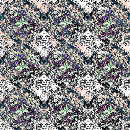 hunter in the forest, repeat fabric pattern, digital background paper, print, scrapbookの写真素材