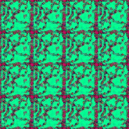 Spring square grid seamless pattern, digital background, fabric, paper, printの写真素材