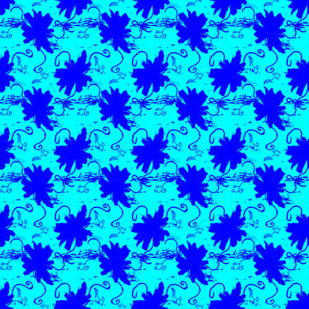 Abstract blue  shapes repeat pattern, surface, fabric, digital background paper, print, wallpaperの写真素材