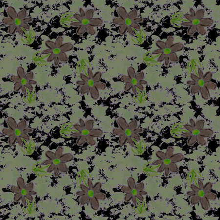 old vintage flower pattern, digital background paper, fabric, coverの写真素材