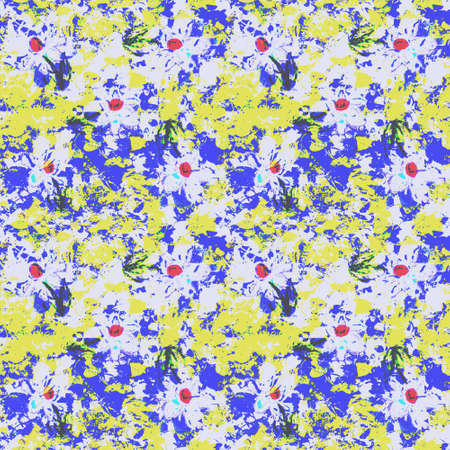 daisy digital draw abstract repeat pattern, digital background paper, print, fabric, wallpaperの写真素材