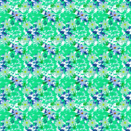 colorful spring garden repeat surface pattern, fabric, digital background paper, printの写真素材