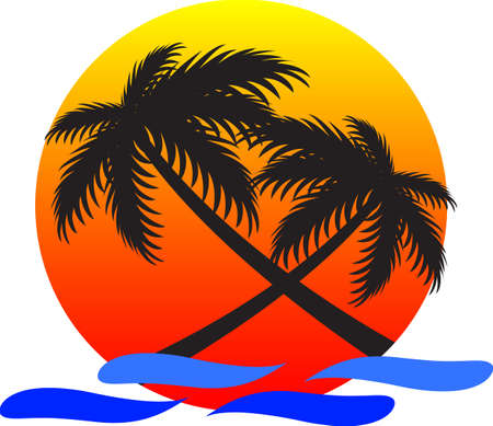 summer sunset and sea backgroundのイラスト素材