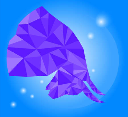 low poly polygon bull vectorのイラスト素材