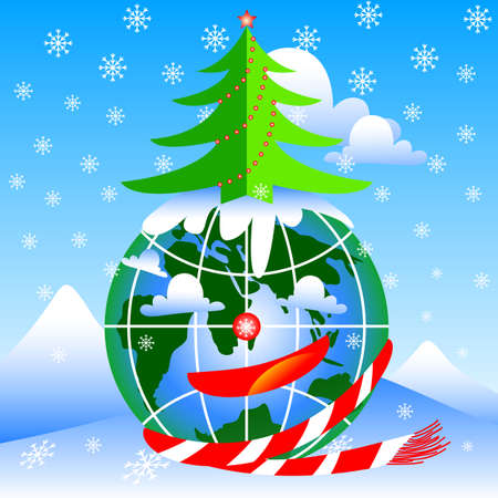 happy holiday new yearのイラスト素材