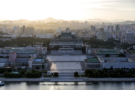 Color building in Pyongyang, North Koreaのeditorial素材