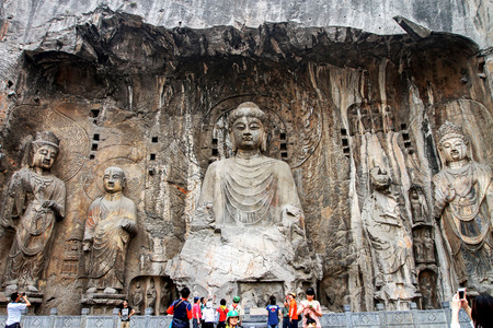 Henan Luoyang: Longmen Grottoes Fengxian Temple Rocana Buddha