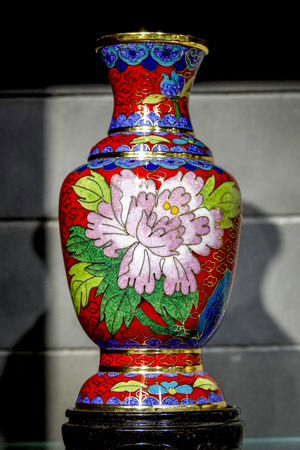 Chinese arts and crafts cloisonne vaseのeditorial素材