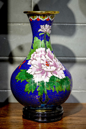 Chinese arts and crafts cloisonne vaseのeditorial素材