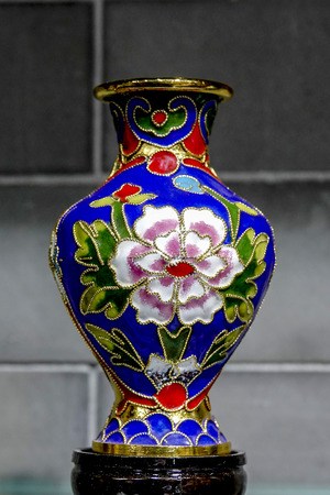 Chinese arts and crafts cloisonne vaseのeditorial素材