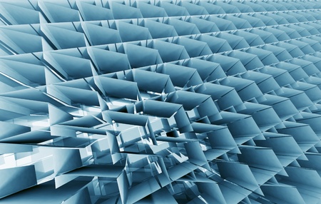 Blue Panels in Geometric Array