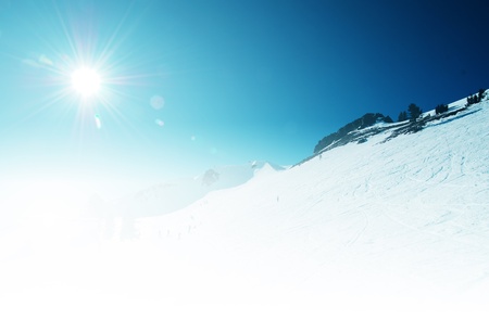 Sunny Slope under Clear Winter Sky