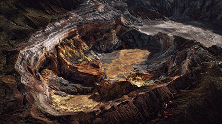 A cinematic, ultra-realistic photography 46 of Poas Volcano Crater Alajuela featuring Yellow sulfur deposit textures, captured during Costa Rican Dry Winter, illuminated by Harsh midday sun, showcasing high-detail textures, architectural precision, 8k resolution, vibrant colors
