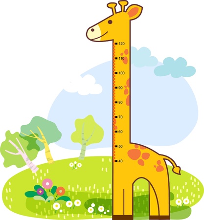 girafee growth chart for childrenのイラスト素材