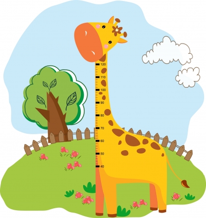 girafee growth chart for childrenのイラスト素材