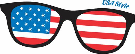 Usa flag glassのイラスト素材