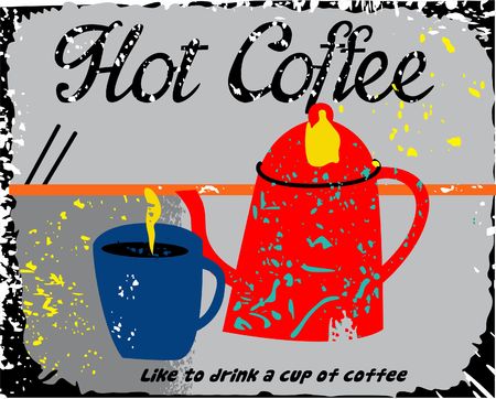 Hot pot coffee designのイラスト素材
