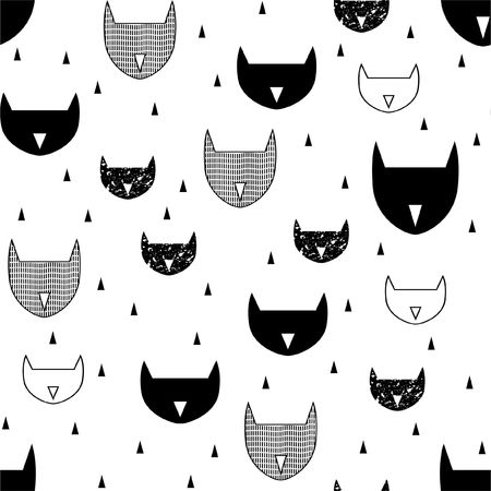 Fox heart patternのイラスト素材