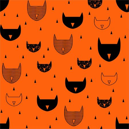 Fox heart seamless pattern vector design illustration.のイラスト素材