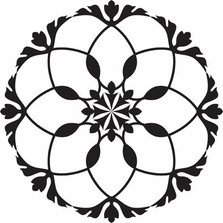 circle floral ornament vector illustration.のイラスト素材