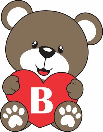 Letter b with lovely bear for boyのイラスト素材