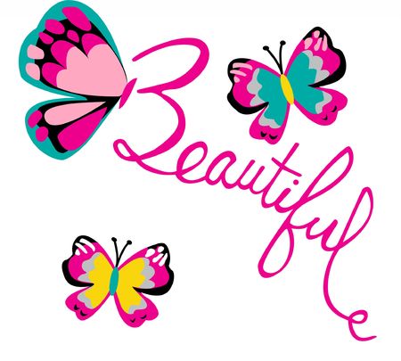 Beautiful butterfly print artのイラスト素材