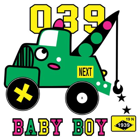 Building truck construction for baby boyのイラスト素材