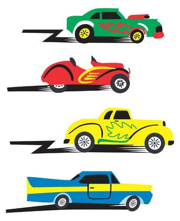 Racing cars vector design for boy kidのイラスト素材