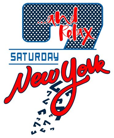 new york saturday sevent graphic design for man outfitのイラスト素材