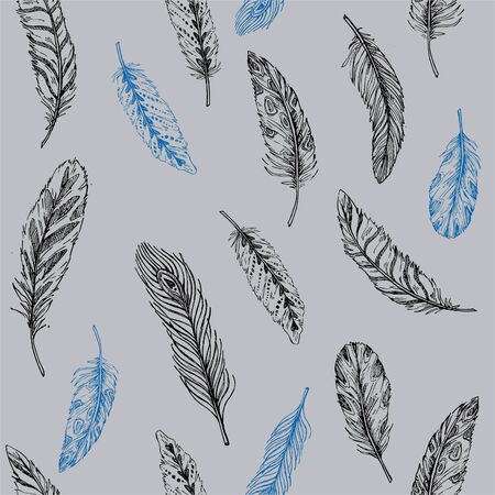 feather seamless pattern designのイラスト素材