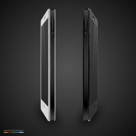Vector illustration of black and white mobile phoneのイラスト素材