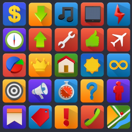 Vector icon set. Multimedia soft and application buttons.のイラスト素材
