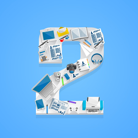 Flat number table 2. Vector illustration 2のイラスト素材