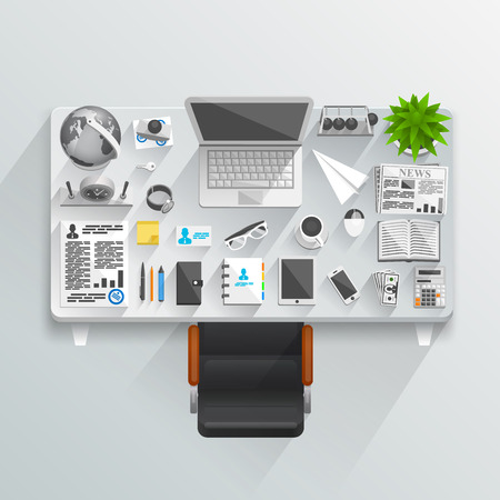 Flat business table style. illustration art iconのイラスト素材