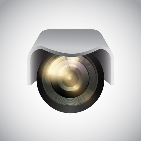 Vector CCTV camera on white background. Vector illustrationのイラスト素材