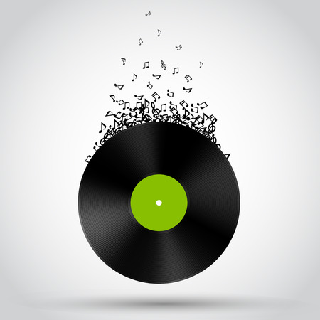 Abstract music background. Vinyl disk. Vector illustrationのイラスト素材