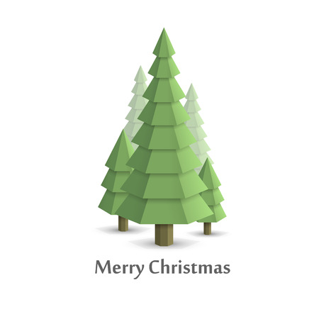 Christmas tree in the woods flat style. Vector illustrationのイラスト素材
