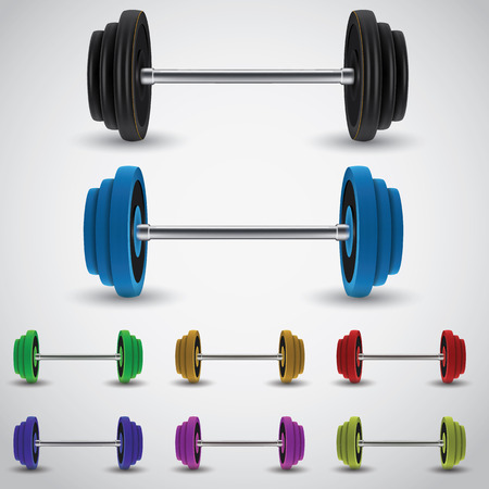 weights vector illustration. Barbel varian 3 coloredのイラスト素材