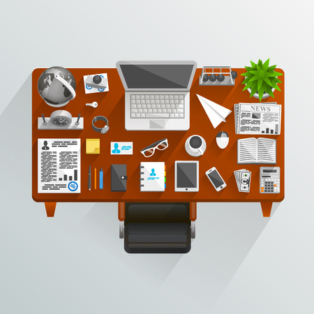 Flat business table style. illustration art iconのイラスト素材