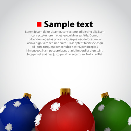 Colorful christmas toys on bright background. Vector illustrationのイラスト素材