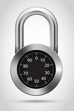 Vector combination padlock on white background. Vector illustration.のイラスト素材