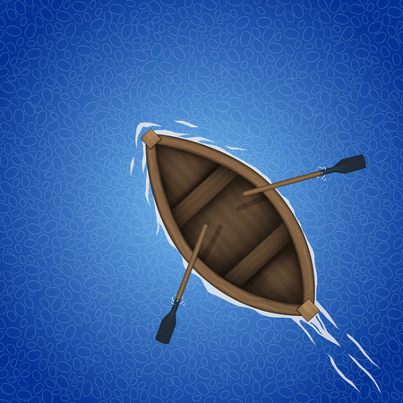 Rowing boat background art banner. Vector illustrationのイラスト素材